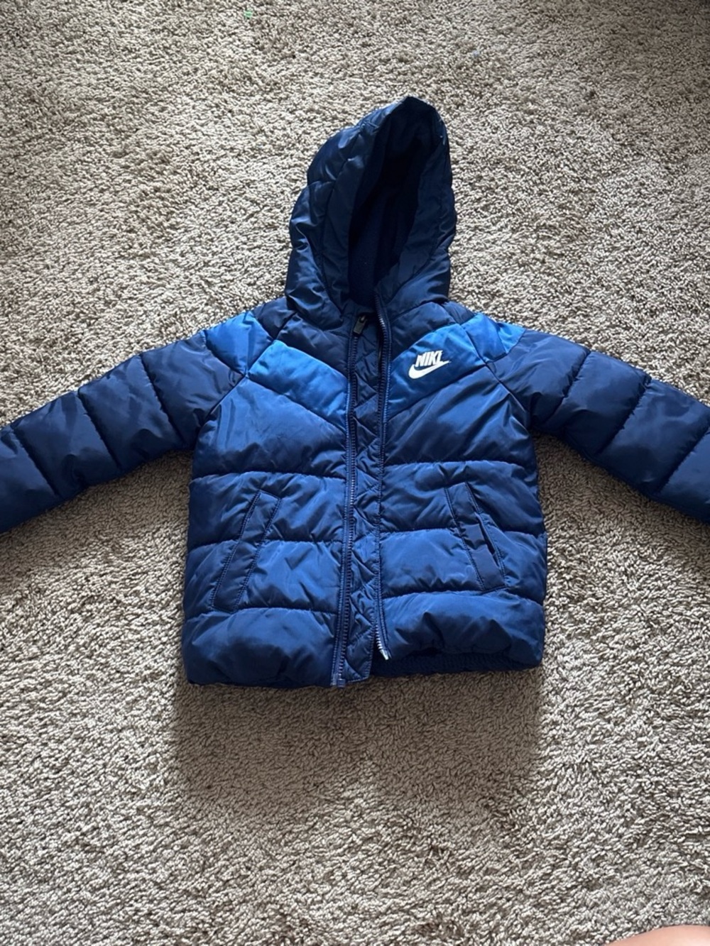 Nike Boys' Hooded Blue Puffer Jacket